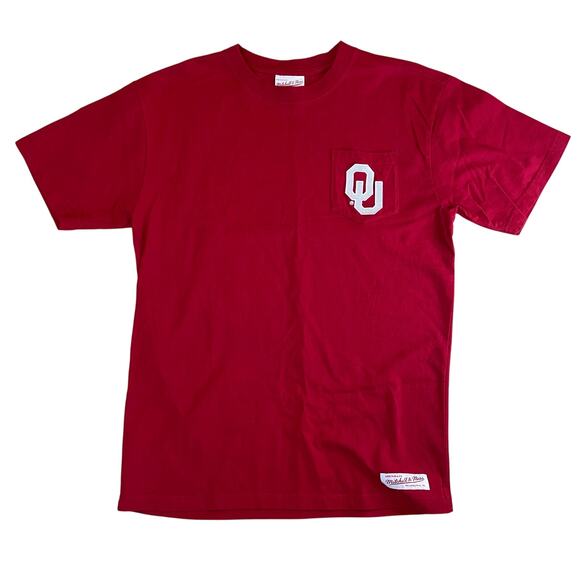 Mitchell & Ness Oklahoma Sooners OU Red Pocket T-Shirt Men Medium? Pit to Pit 20 - Picture 1 of 7
